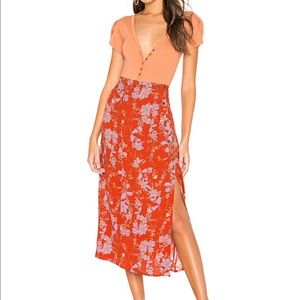 Free People Retro Love Midi Skirt